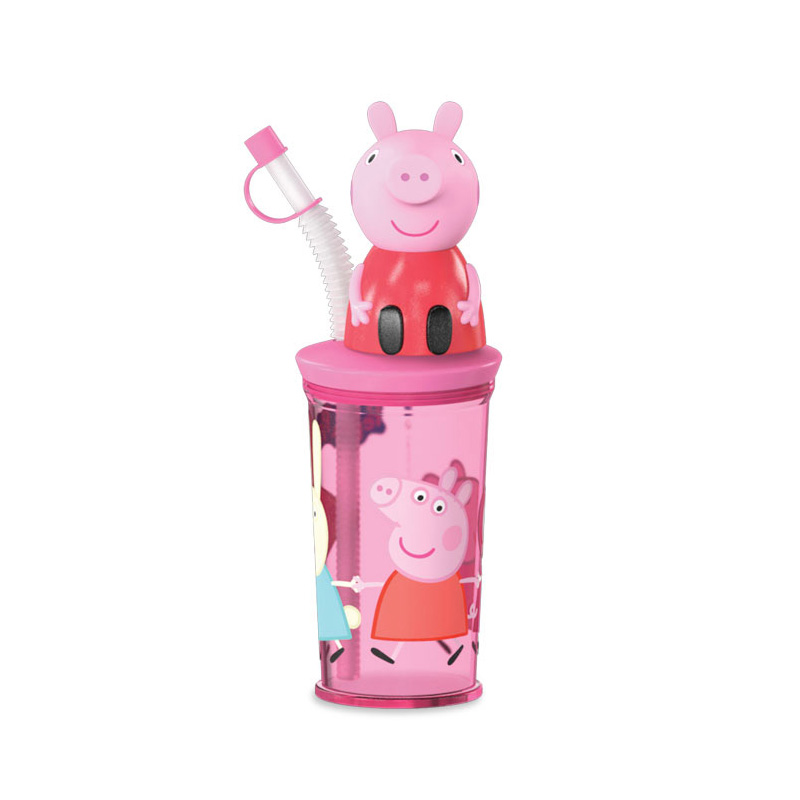 RELKON PEPPA PIG DRINK & GO PLASTIC CUP WITH 10g CANDIES - PINK