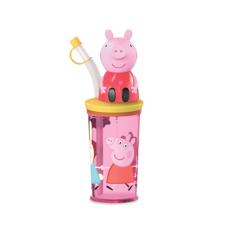 RELKON PEPPA PIG DRINK & GO PLASTIC CUP WITH 10g CANDIES - YELLOW