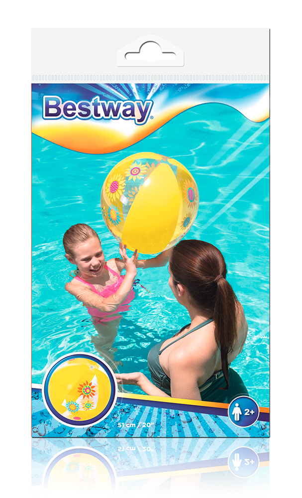 BESTWAY INFLATABLE BEACH BALL 51 cm YELLOW
