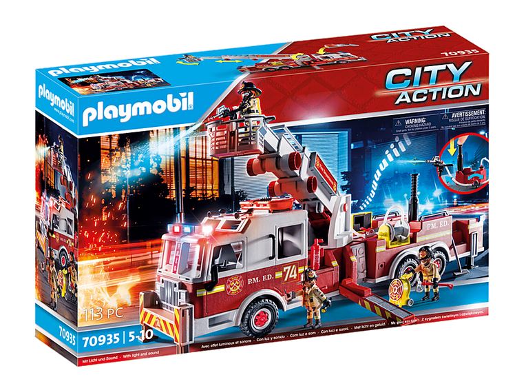 PLAYMOBIL CITY ACTION RESCUE VEHICLES: FIRE ENGINE WITH TOWER LADDER