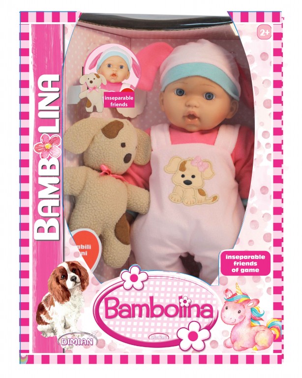 BAMBOLINA BABY DOLL 41 cm WITH PUPPIE