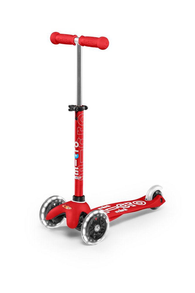 MICRO 3-WHEELS MINI MICRO DELUXE LED SCOOTER RED