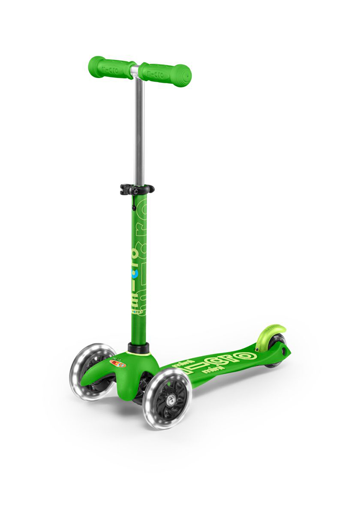 MICRO 3-WHEELS MINI MICRO DELUXE LED SCOOTER GREEN