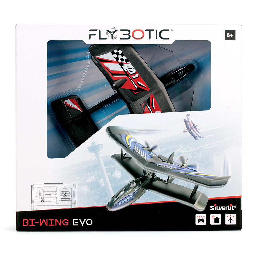 SILVERLIT FLYBOTIC BI-WING RADIO CONTROL AIRPLANE FOR AGES 8+
