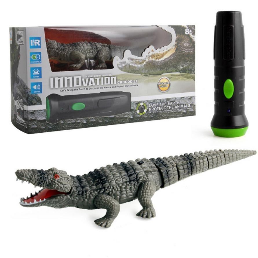 REMOTE CONTROL CROCODILE WITH LIGHTS AND SOUNDS - GREY