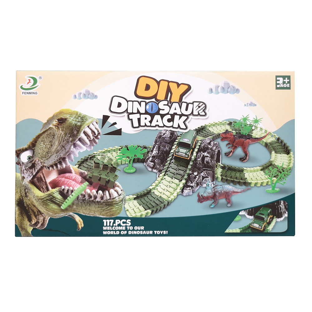 RACEWAY PLAYSET TRACK WITH DINOSAURS