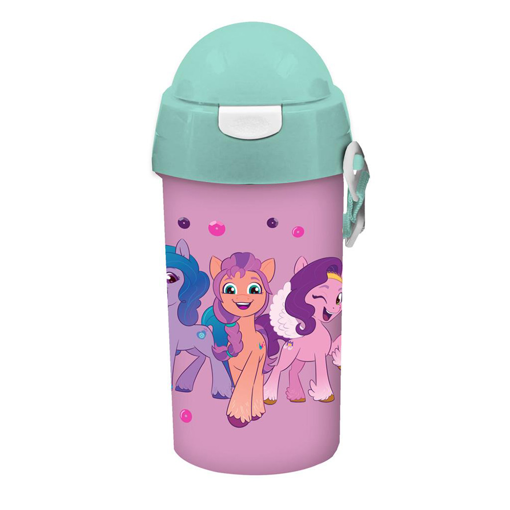 PLASTIC CANTEEN 500ml WITH STRAW 9X19 cm MY LITTLE PONY - 2 DESIGNS