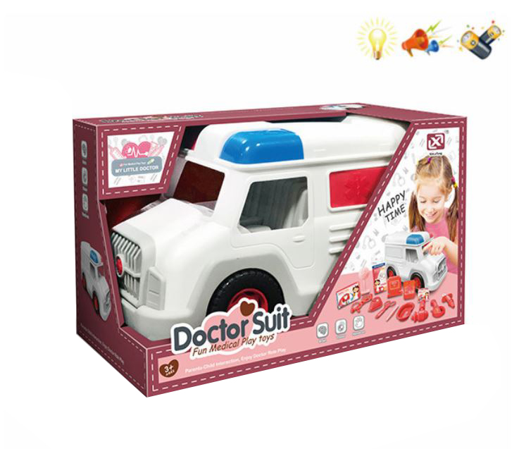 AMBULANCE WITH DOCTOR SET WITH LIGHTS AND SOUNDS