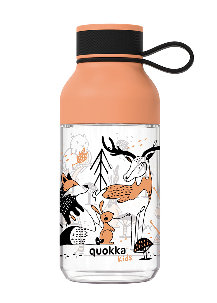 QUOKKA KIDS TRITAN BOTTLE ICE WITH STRAP 430ml IN THE WOODS
