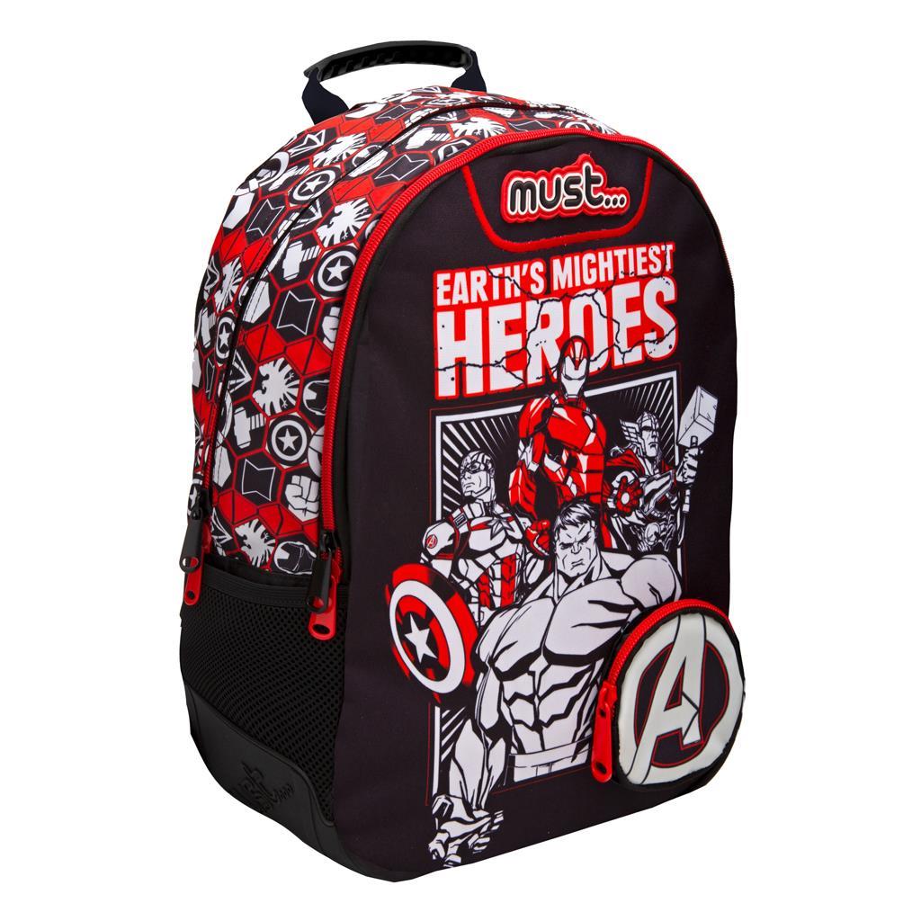 MUST PRIMARY SCHOOL BACKPACK 32X15X45 cm 3 CASES AVENGERS HEROES