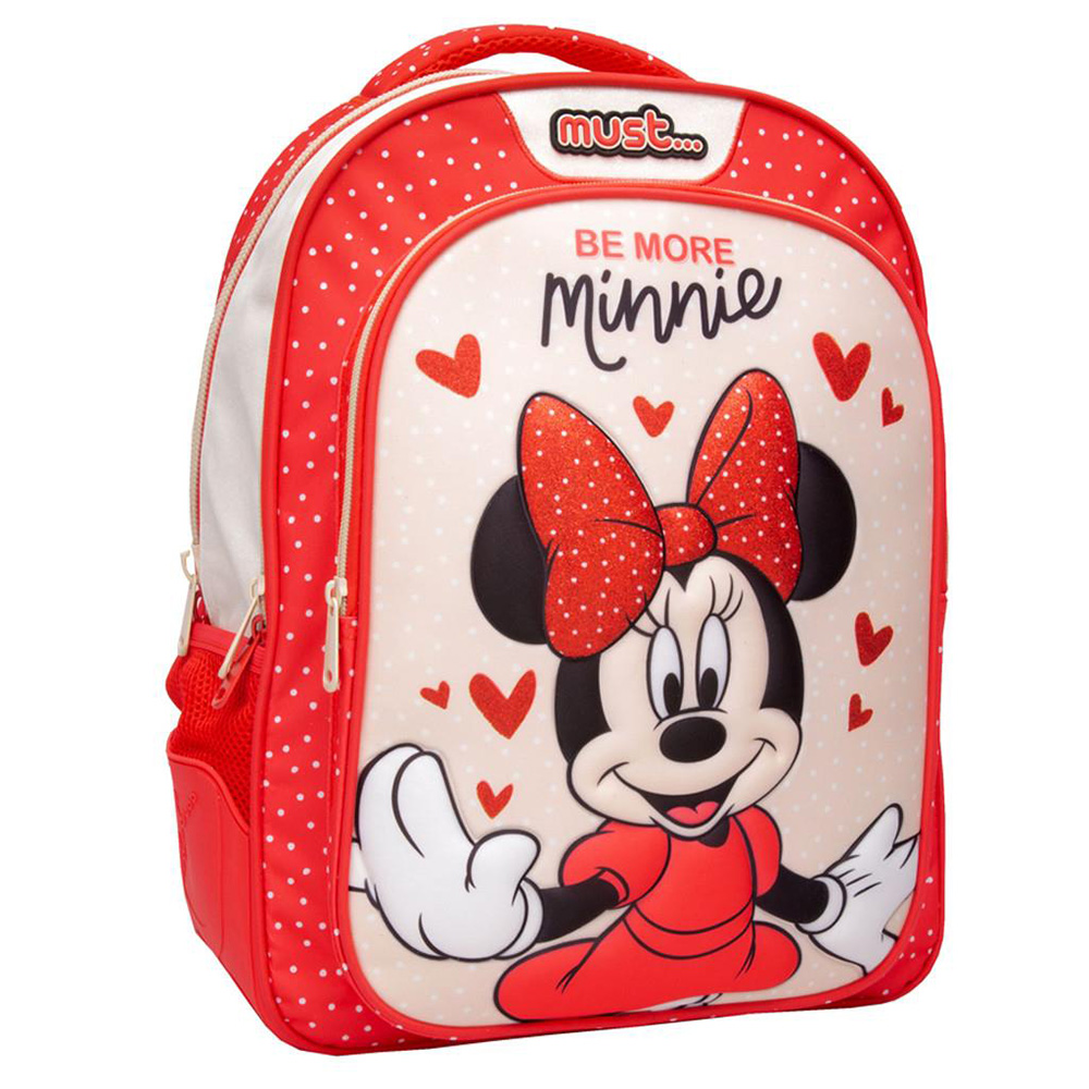 MUST SCHOOL BACKPACK 32Χ18X43 cm 3 ΘΗΚΕΣ BE MORE MINNIE