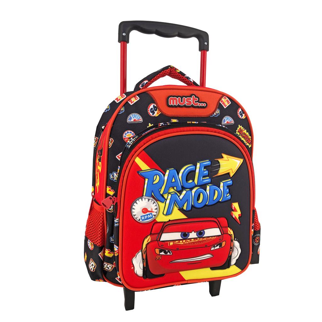 MUST TODDLER TROLLEY BACKPACK 27X10X31 cm 2 CASES CARS RACE MODE