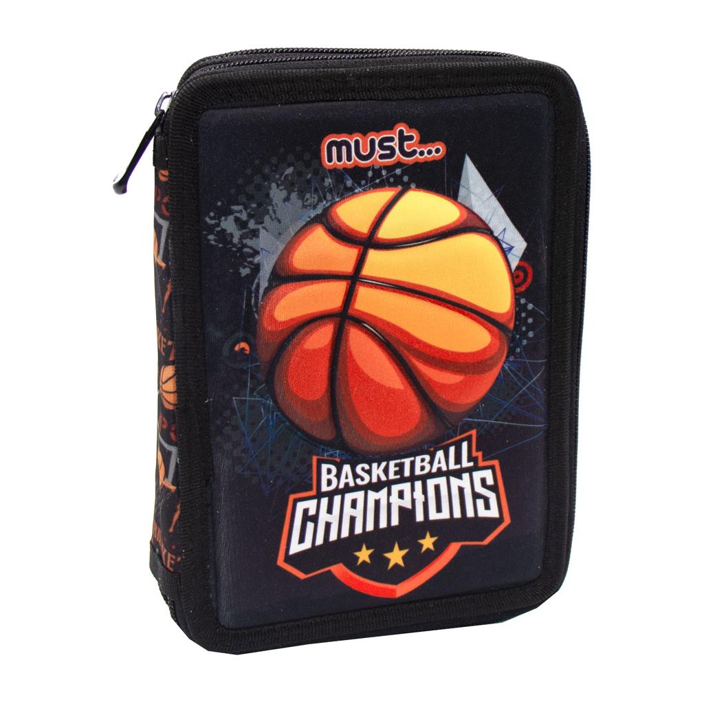 MUST DOUBLE FULL PENCIL CASE 15X5X21 cm BASKETBALL CHAMPIONS