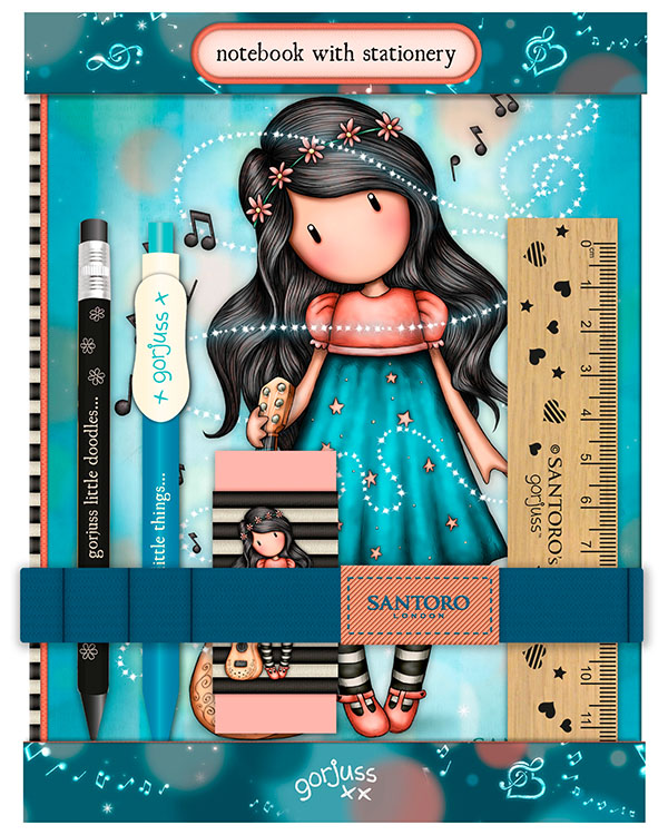 GORJUSS SANTORO NOTEBOOK AND STATIONERY SET THIS ONE\'S FOR YOU