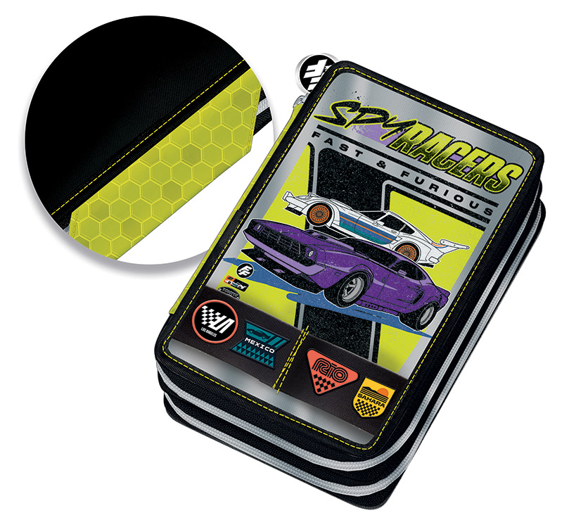 FULL DOUBLE PENCIL CASE FAST N\' FURIOUS SPY RACERS