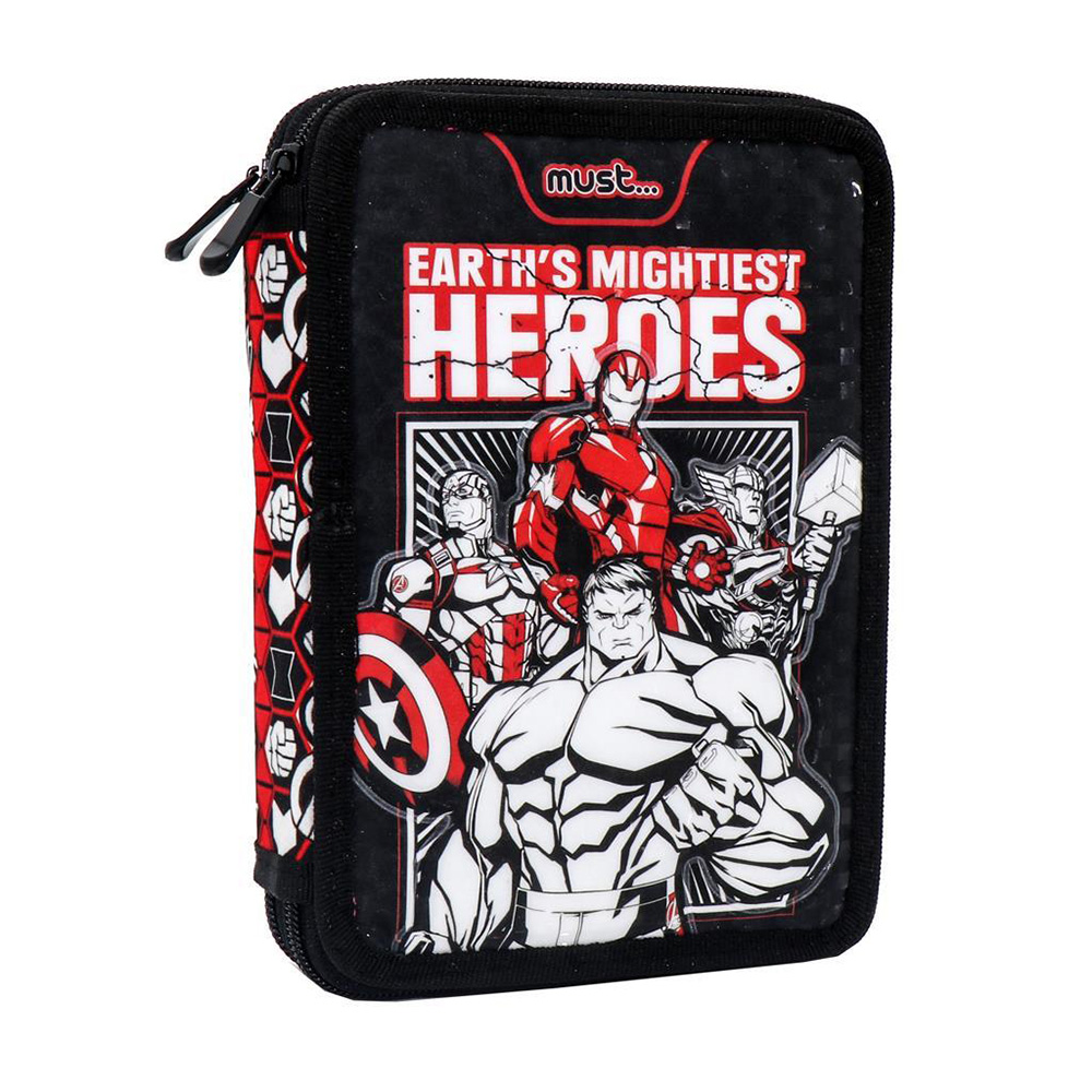 MUST DOUBLE FULL PENCIL CASE 15X5X21 cm AVENGERS HEROES