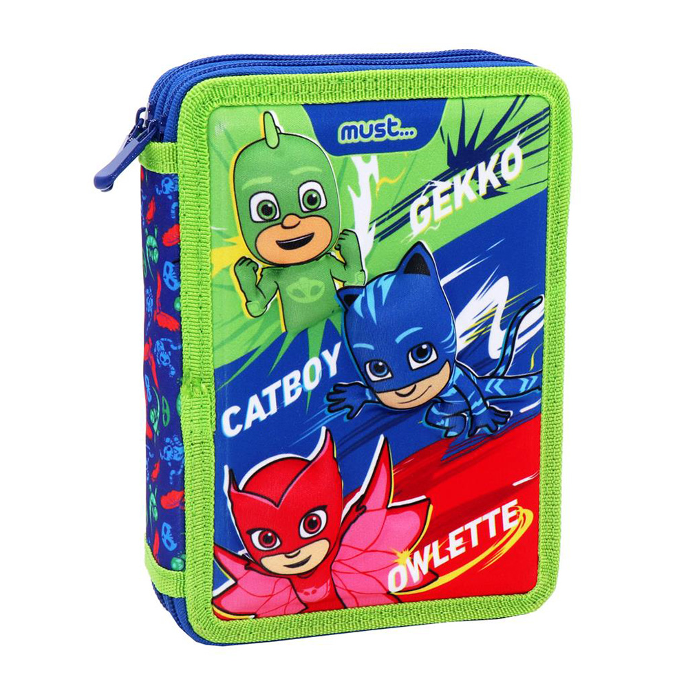 MUST DOUBLE FULL PENCIL CASE 15X5X21 cm PJ MASKS CALLING ALL HEROES