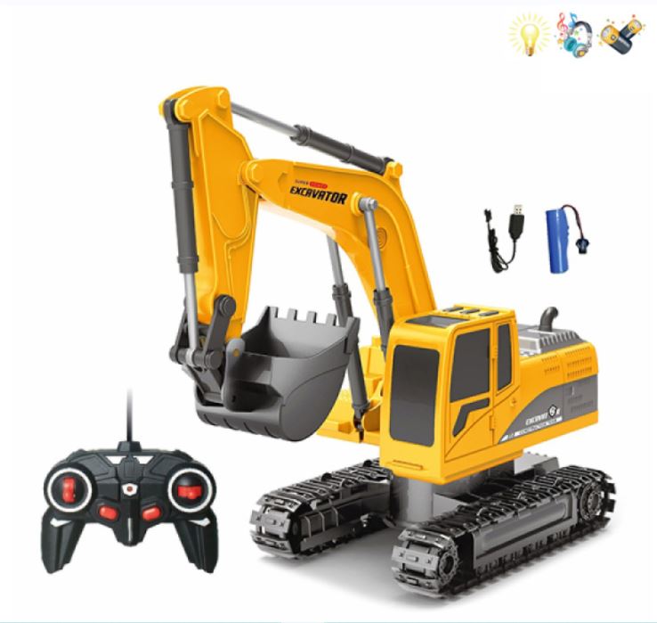 REMOTE CONTROL EXCAVATOR WITH 6 FUNCTIONS, USB 40MHz