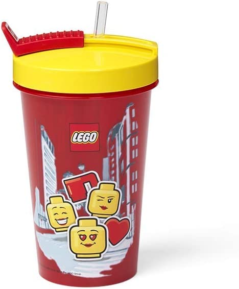 LEGO ΠΟΤΗΡΙ 500ml ΜΕ ΚΑΛΑΜΑΚΙ ICONIC GIRL LEGO 021 BRIGHT RED