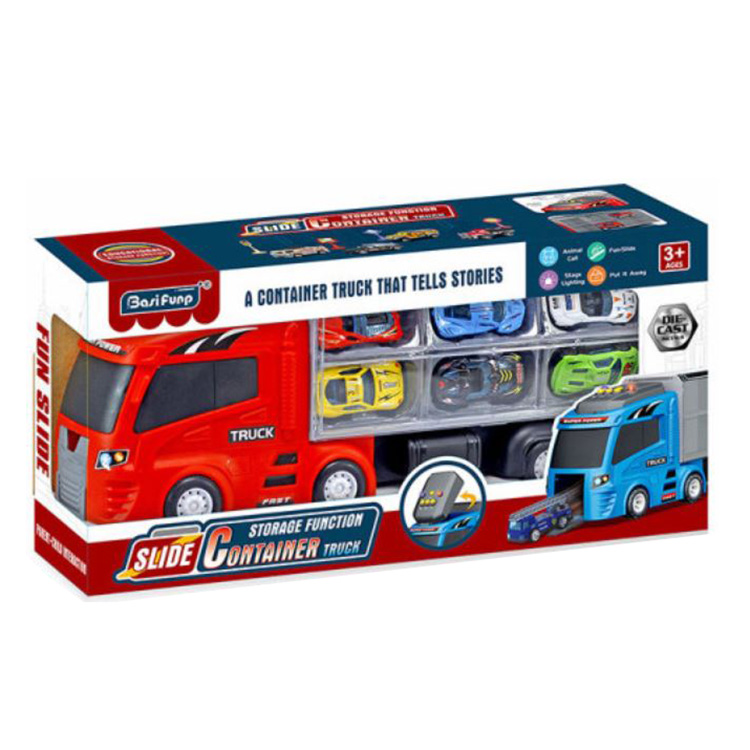 CAR TRANSPORT TRUCK WITH CARS, LIGHTS & SOUNDS