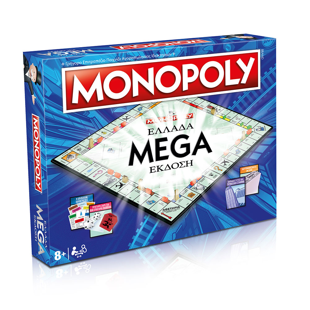 WINNING MOVES MONOPOLY THE MEGA EDITION BOARD GAME - GREEK EDITION