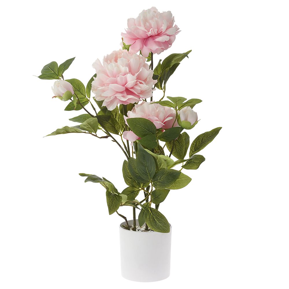 ARTIFICIAL GREEN PLANT WITH FLOWERS 70 CM IN 13x13 CM POT