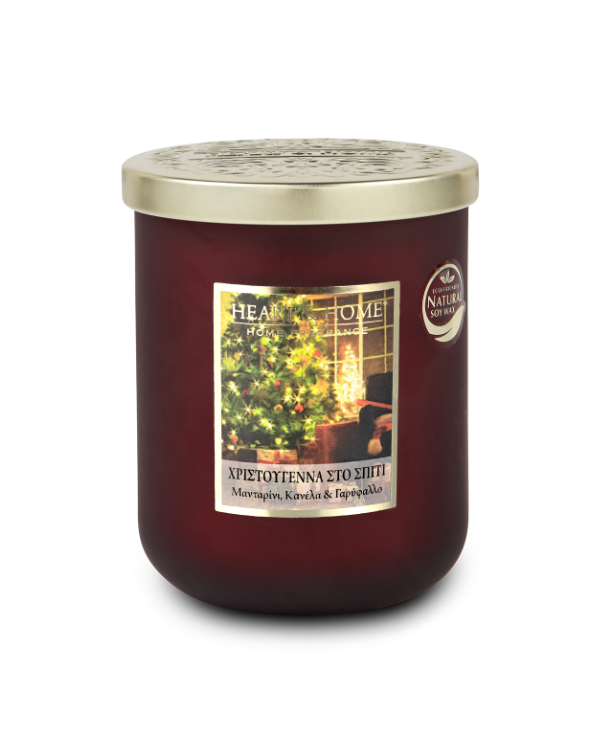 HEART & HOME LARGE CANDLE 340g CHRISTMAS AT HOME
