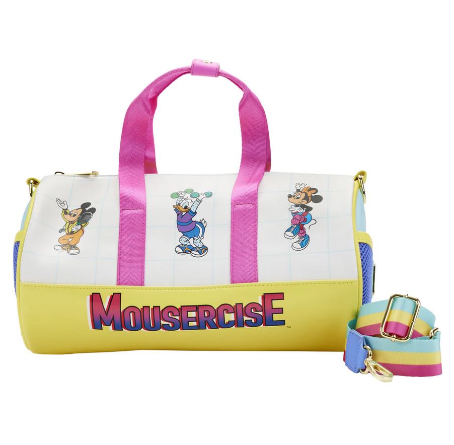 LOUNGEFLY DISNEY MICKEY MOUSE MOUSERCISE DUFFLE BAG (WDTB2548)