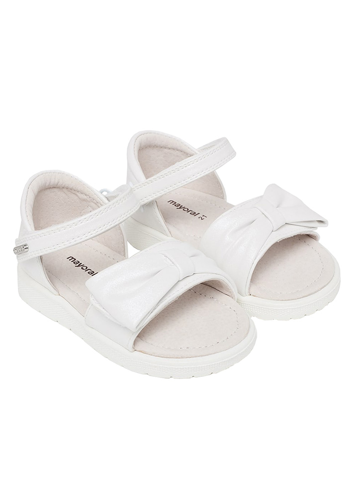 MAYORAL SANDALS BOW WHITE-SILVER
