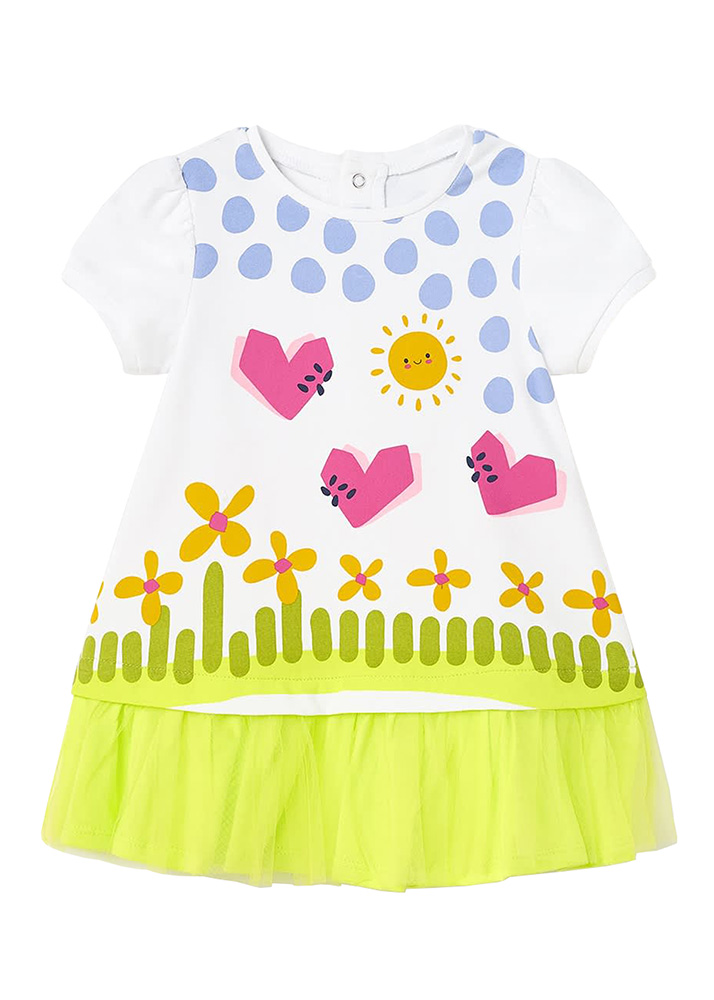 MAYORAL COMBINED DRESS TULLE LIME