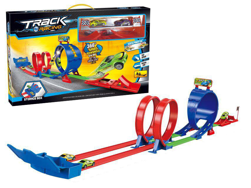LAUNCH TRACK WITH LOOP AND 2 CARS