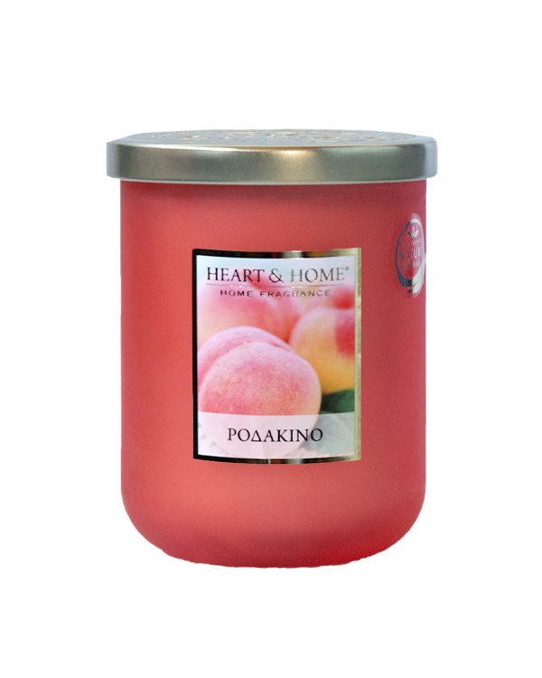 HEART & HOME LARGE CANDLE 320g PEACH