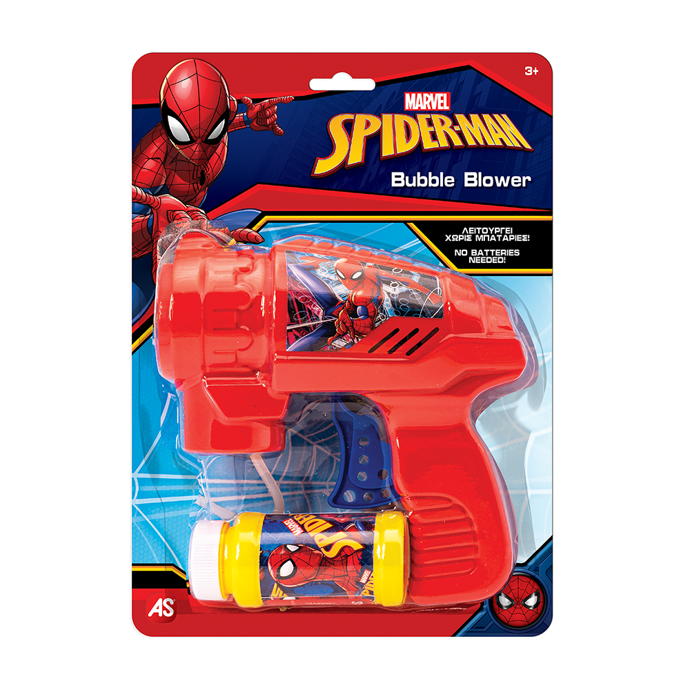 AS BUBBLE BLOWER MARVEL SPIDERMAN FOR AGES 3+
