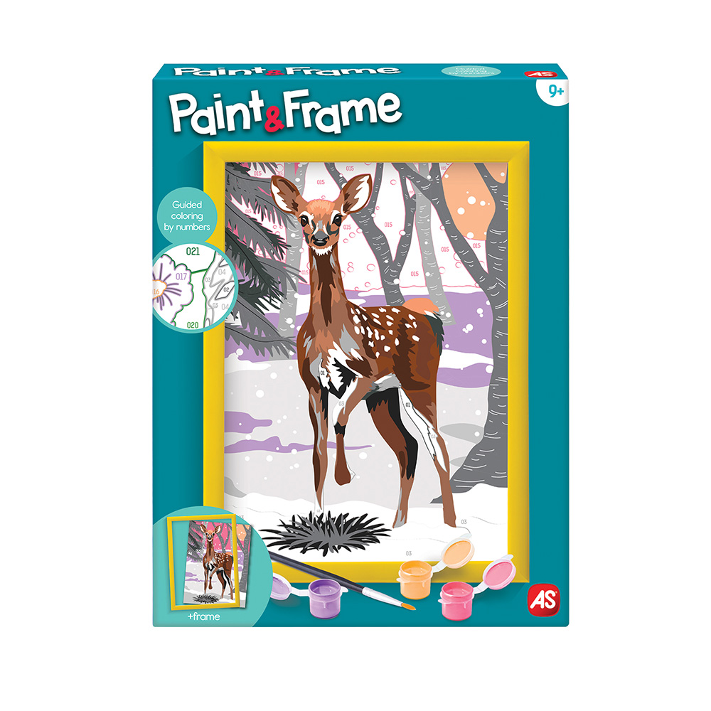 PAINT & FRAME PAINT BY NUMBERS SNOW DEER FOR AGES 9+