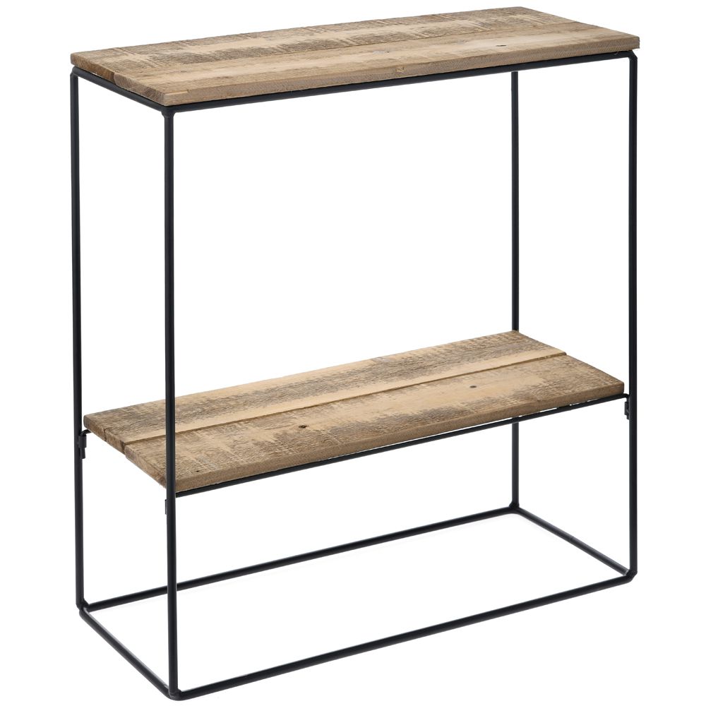 METAL BASE 55X22X57 CM. WITH 2 WOODEN SHELVES