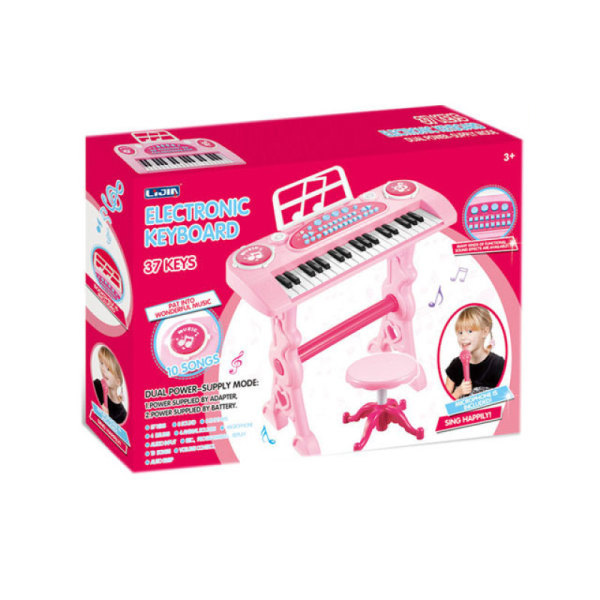 PINK HARMONIUM WITH 37 KEYS AND STOOL WITH ADAPTOR