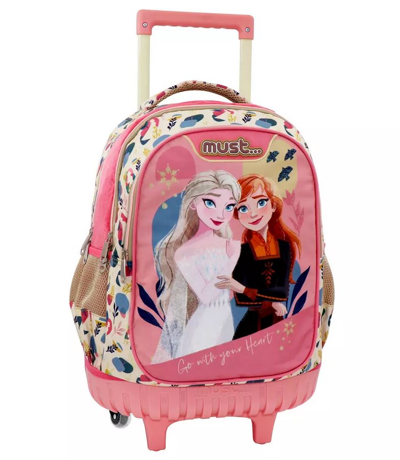 MUST SCHOOL TROLLEY BACKPACK 34X20X44 cm 3 CASES FROZEN 2 GO WITH YOUR HEART
