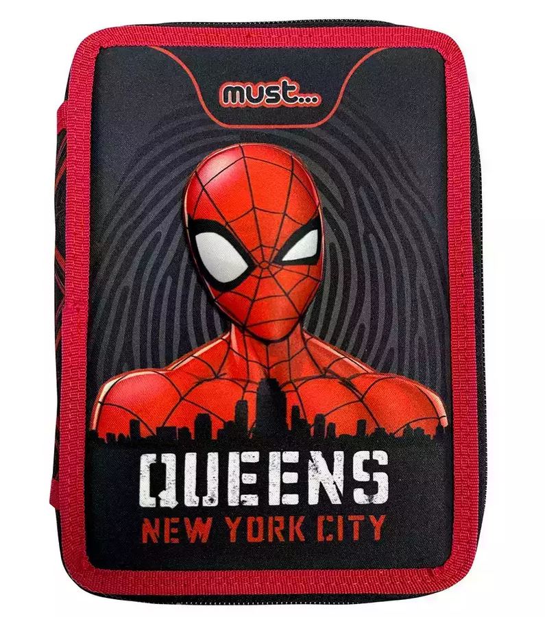 MUST DOUBLE FULL PENCIL CASE 15X5X21 cm SPIDERMAN QUEENS NEW YORK CITY