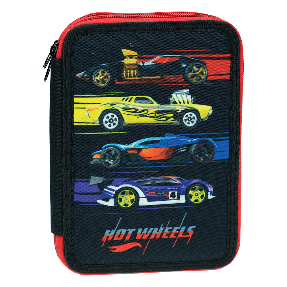 DOUBLE FILLED PENCIL CASE HOT WHEELS