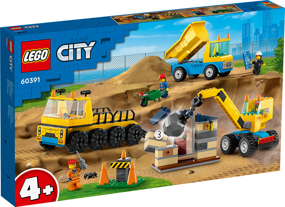 LEGO® CITY CONSTRUCTION TRUCKS AND WRECKING BALL CRANE