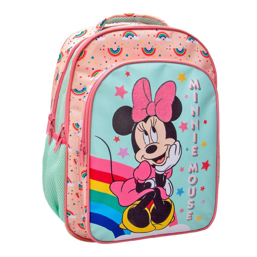 SCHOOL BACKPACK 32X18X43 cm 3 CASES MINNIE MOUSE