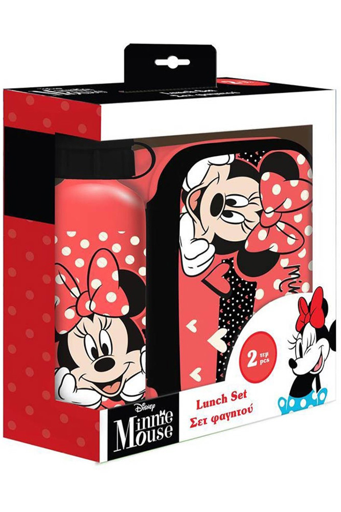 MUST LUNCH SET FOOD CONTAINER 800ml & ALUMINUM CANTEEN 500ml MINNIE MOUSE
