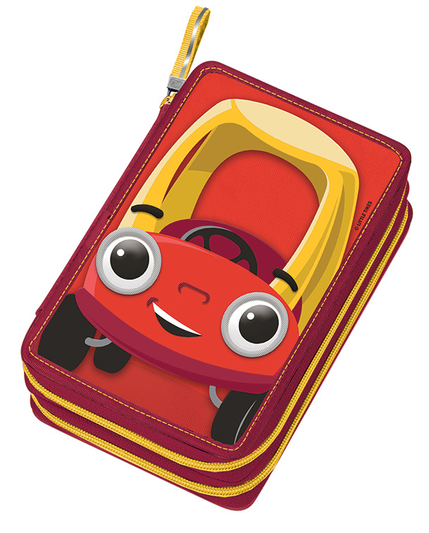 DOUBLE FILLED PENCIL CASE RED LITTLE TIKES