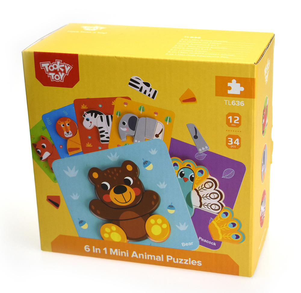 WOODEN PUZZLE 6 IN 1 ANIMALS