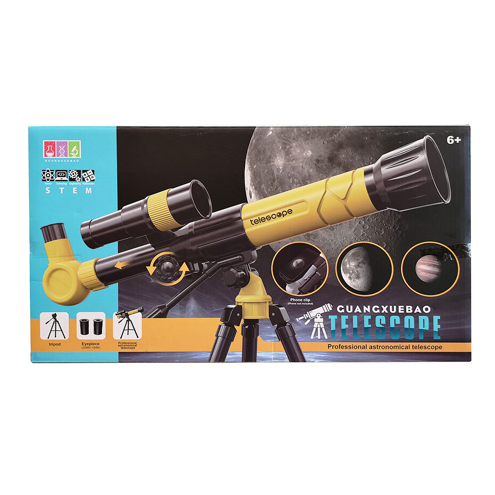 YELLOW TELESCOPE WITH CELL PHONE CASE