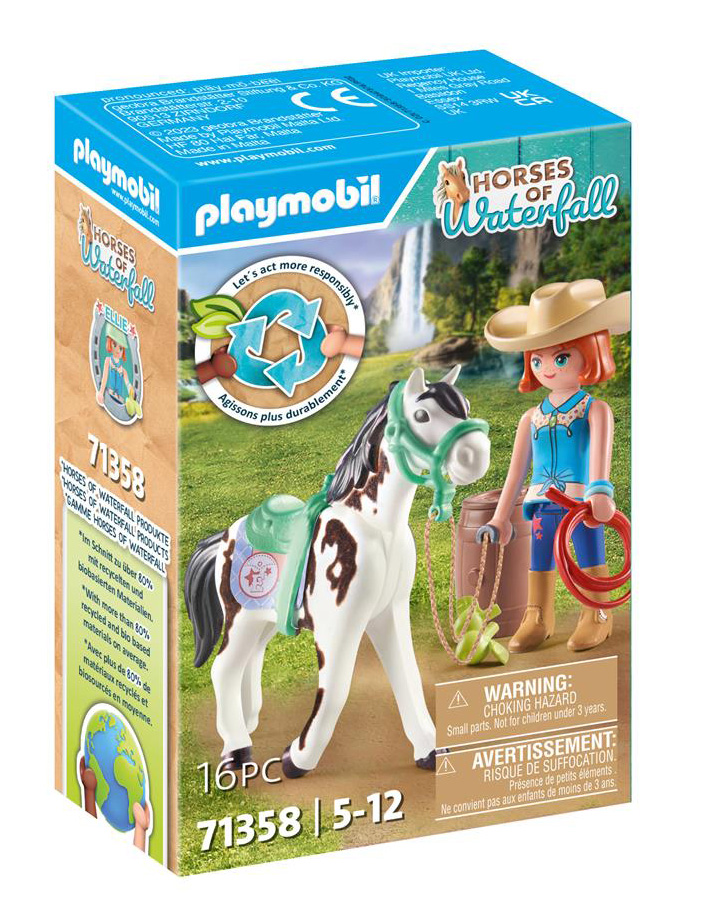 PLAYMOBIL HORSES OF THE WATERFALL FEEDING TIME WITH ELLIE AND SAWDUST
