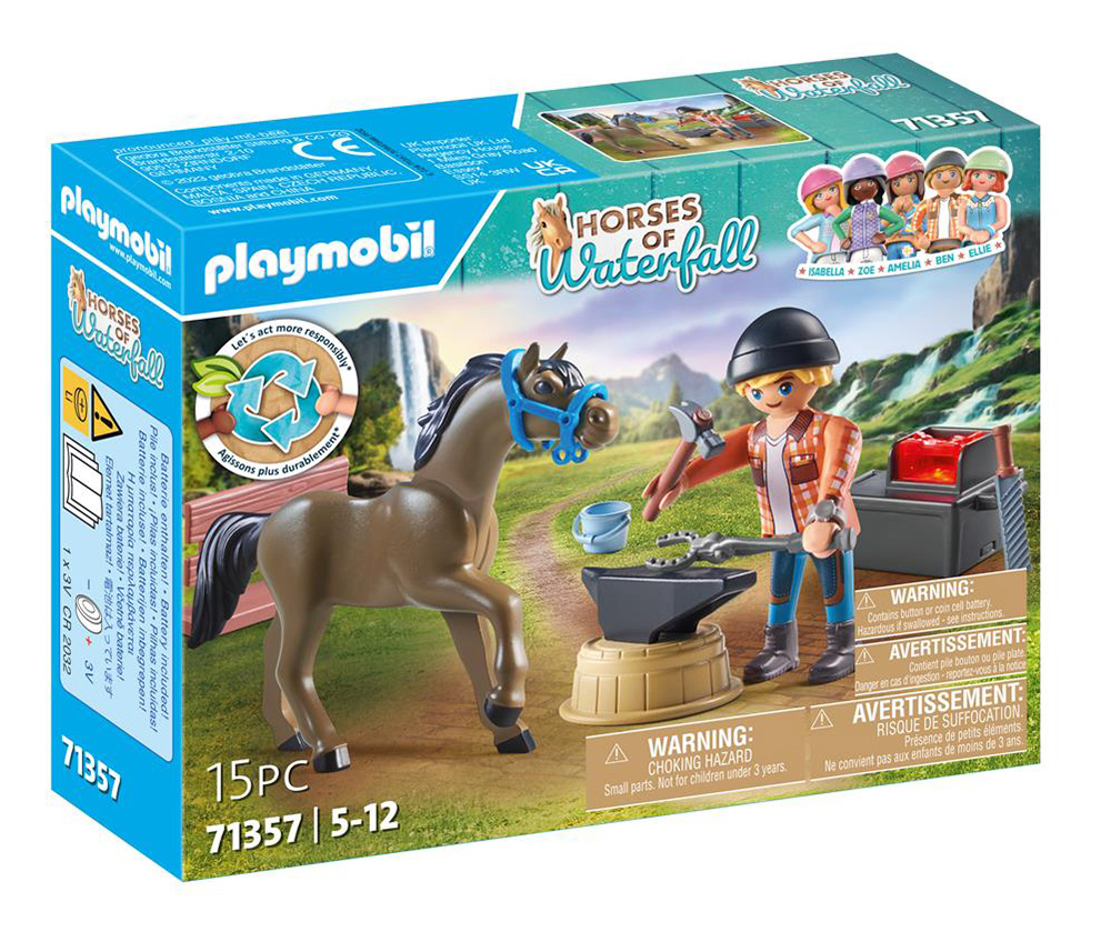 PLAYMOBIL HORSES OF THE WATERFALL FARRIER BEN AND ACHILLES