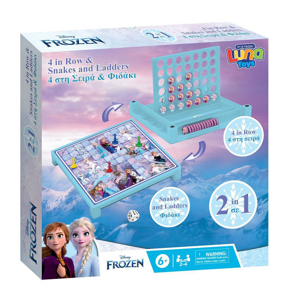 LUNA BOARD GAMES 2 IN 1 FROZEN 4 IN ROW & SNAKES AND LADDER