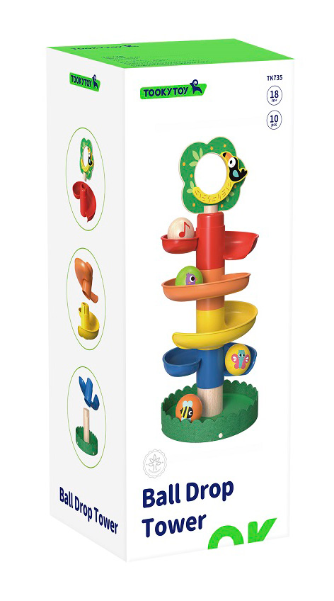 WOODEN MULTICOLORED TOWER WITH BALLS