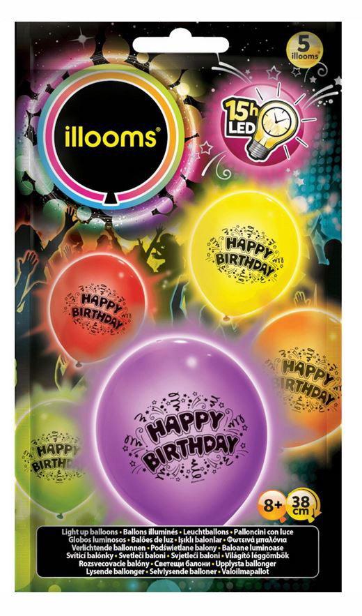 ILLOOMS BALLOONS HAPPY BIRTHDAY 5 pcs
